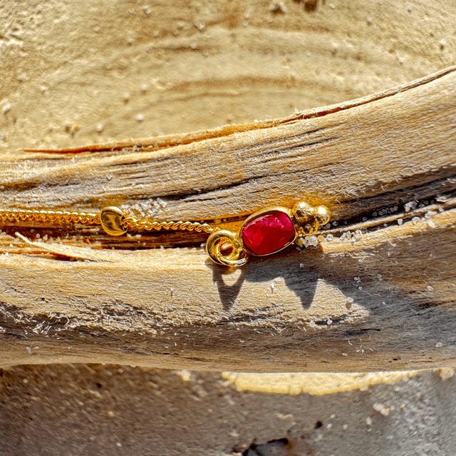 Boucles d'oreille Chaîne Rubis