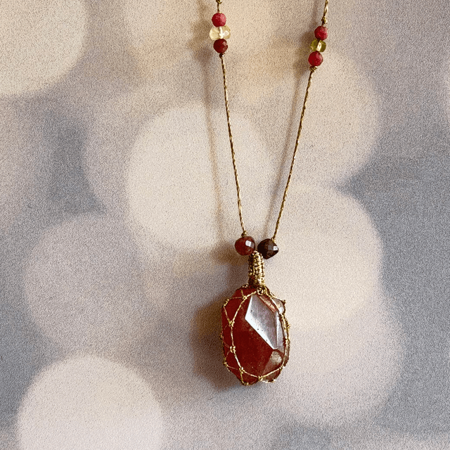 Sautoir quartz fraise
