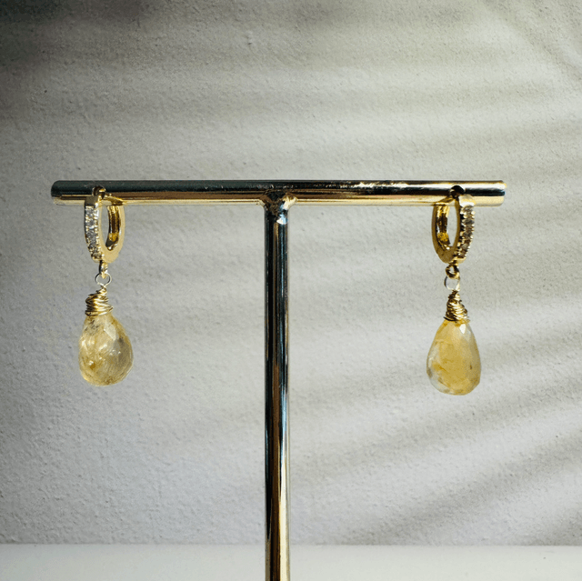 Créoles Gouttes Citrine