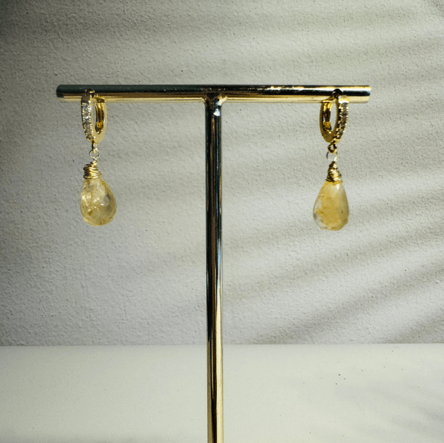 Créoles Gouttes Citrine