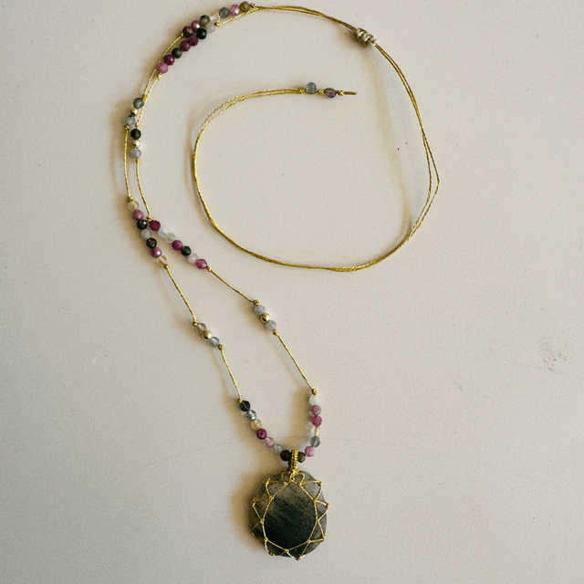 Sautoir Rutile Vert