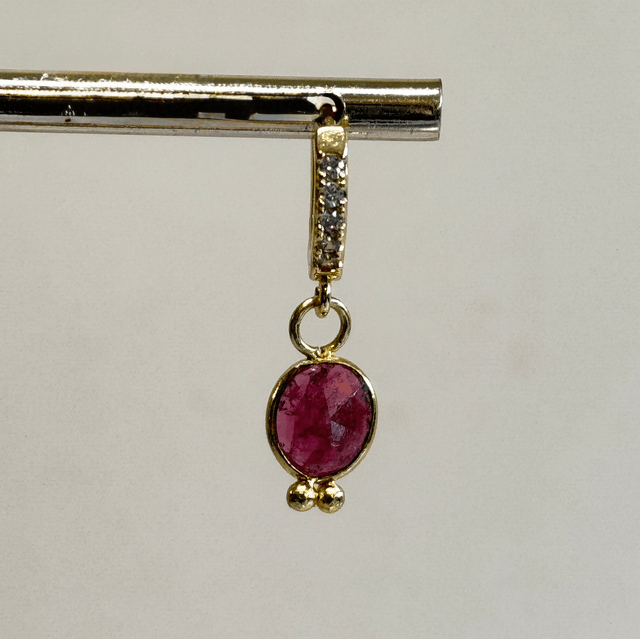 Créoles Galet Tourmaline Rose