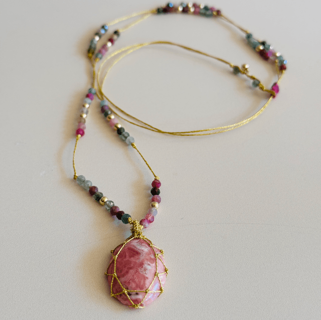 Sautoir Rhodochrosite