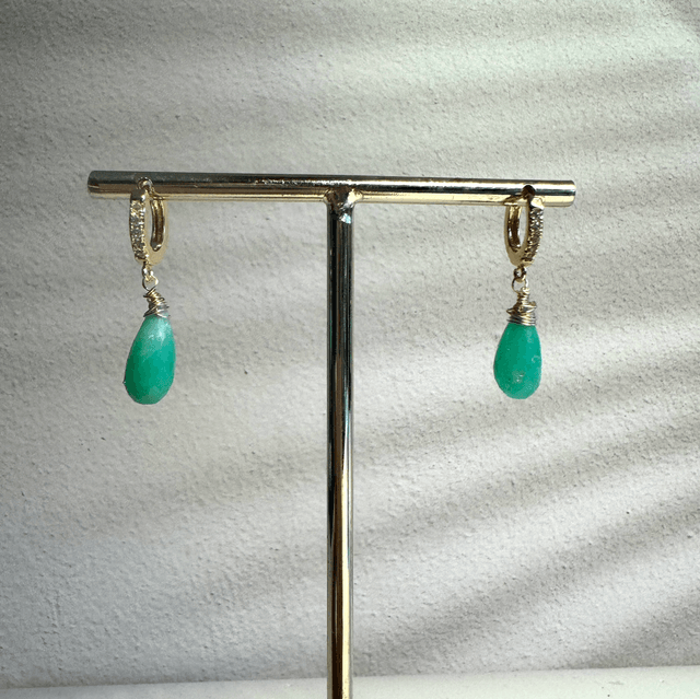 Créoles Gouttes Chrysoprase