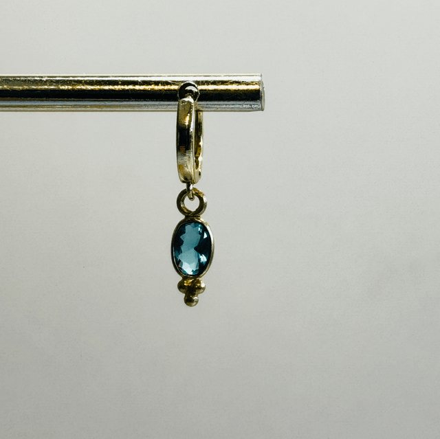 Créoles Galet Quartz bleu