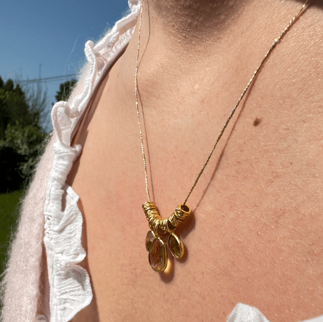 Collier Les 3  Citrines