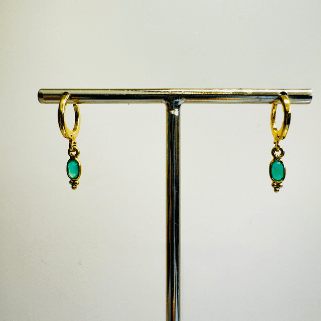 Créoles Galet Onyx Vert