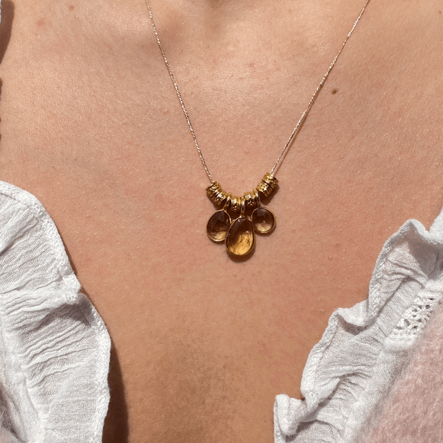 Collier Les 3  Citrines