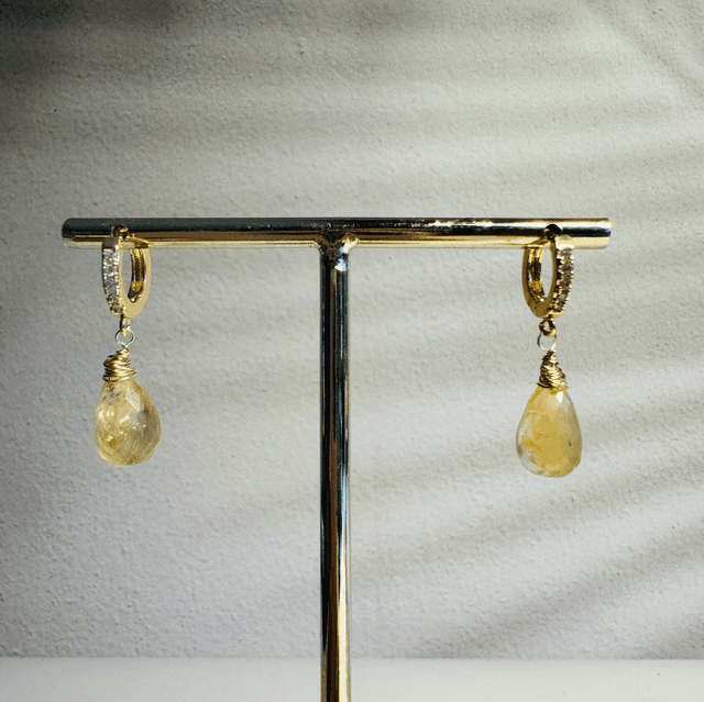 Créoles Gouttes Citrine