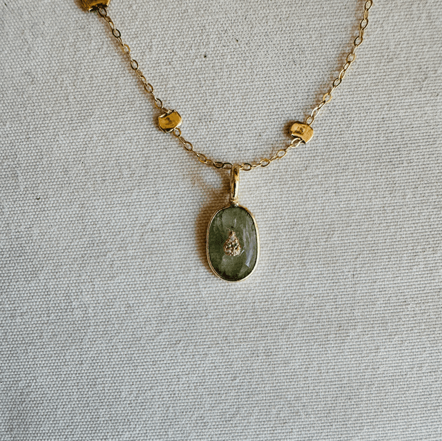 Collier Éclats Kyanite Verte