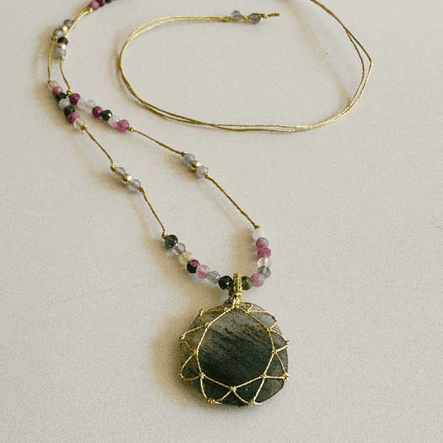 Sautoir Rutile Vert